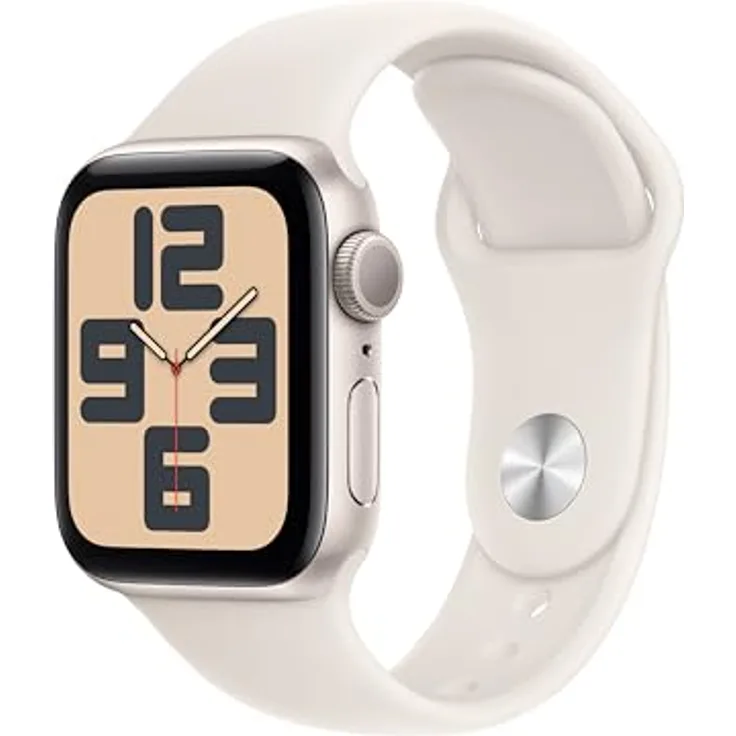 Apple Watch SE (2. Generation) GPS 40 mm Smartwatch in Polarstern mit Fitness und Schlaftracker, Unfallerkennung, Herzfrequenzmesser