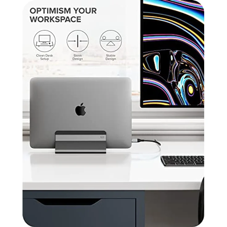Alogic Bolt Notebook-Ständer, Aluminium und Silikon, grau, leicht und kompakt – Bild 9