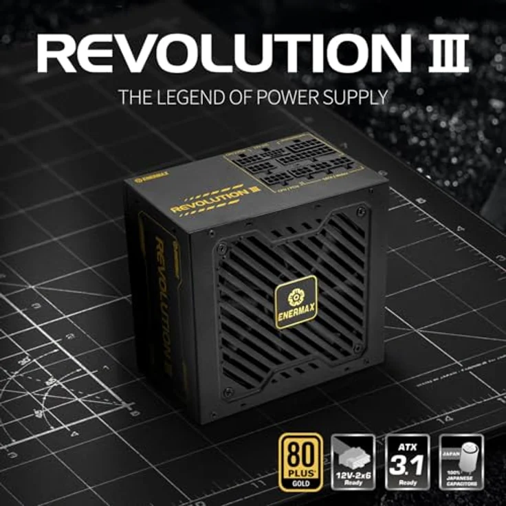 ENERMAX Revolution III 650 Watt | Vollmodulares ATX 3.1-Netzteil | PCIe 5.1 | 80 Plus Gold | Flüsterleiser 120mm FDB-Lüfter | 105°C jap. Kondensatoren | ERV650G-AHG-MAC – Bild 5