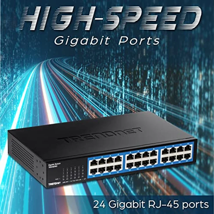 TRENDnet TEG-S25D 24-Port Gigabit Desktop Switch, 24 x Gigabit RJ-45 Ports, 48 Gbit/s Schaltleistung, lüfterloses Design, Metallgehäuse, internes Netzteil – Bild 5