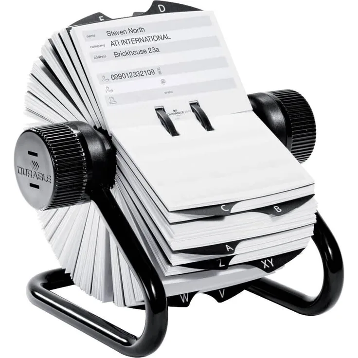 DURABLE TELINDEX Rollkartei 104x72mm schwarz 2482-01, max. 500 Karten