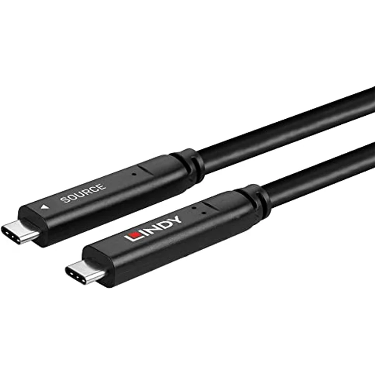 LINDY 10m USB 3.2 Gen 1 & DP 1.4 Typ C Hybrid Cable, Schwarz, Plug & Play, hohe Abhörsicherheit, ideal für Konferenzräume und LFDs – Bild 5