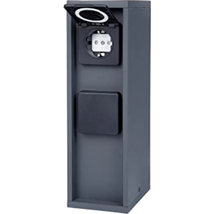 Die Bold GmbH Gartensteckdose Bold Pado, Außensteckdose aus rostfreiem Alu-Druckguss, IP44 Schutzklasse, 4 Steckdosenfächer – Bild 5