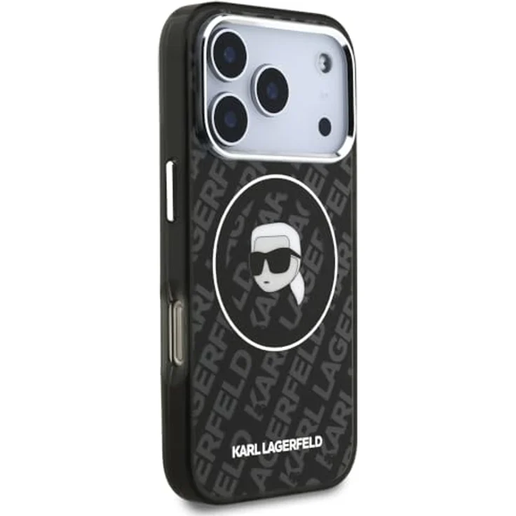 CG MOBILE Karl Lagerfeld IML Karl Köpfe Logo Hülle, kompatibel mit MagSafe, für iPhone 17 Pro Max, schwarz, TPU/PC Hardcase – Bild 4
