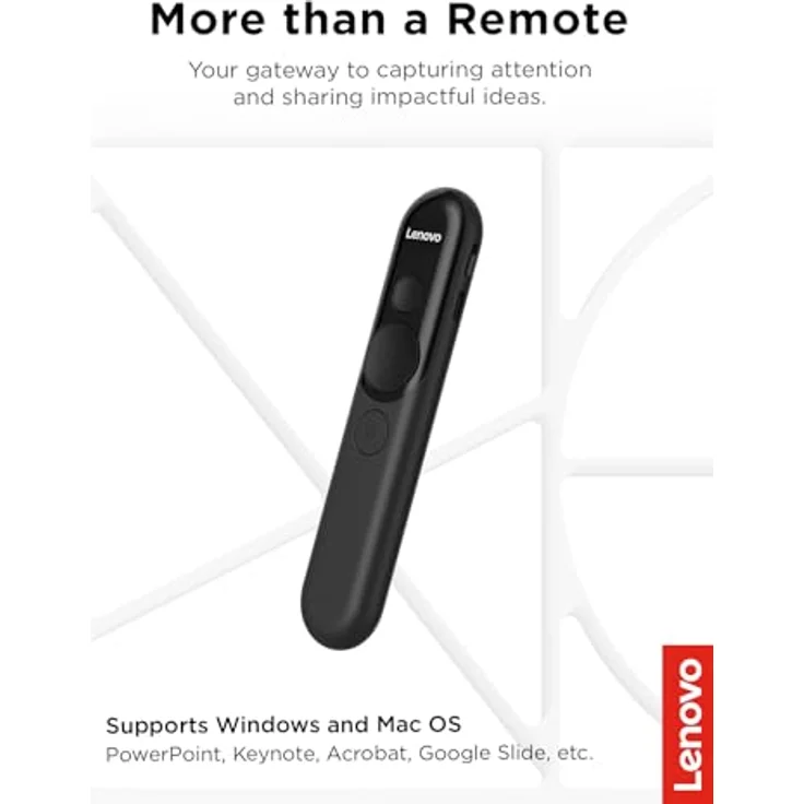 Lenovo Wiederaufladbare Laser-Präsentationsfernbedienung, Digitaler Zeiger mit Bluetooth 5.3 und USB-C, unterstützt Windows und Mac OS – Bild 5
