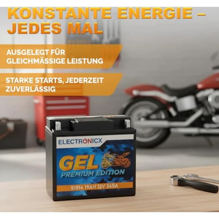 Electronicx GEL-51814, GEL Batterie 19Ah 12V für Motorrad, Scooter und Quad - wartungsfrei, zyklenfest, tiefentladungsfest – Bild 4