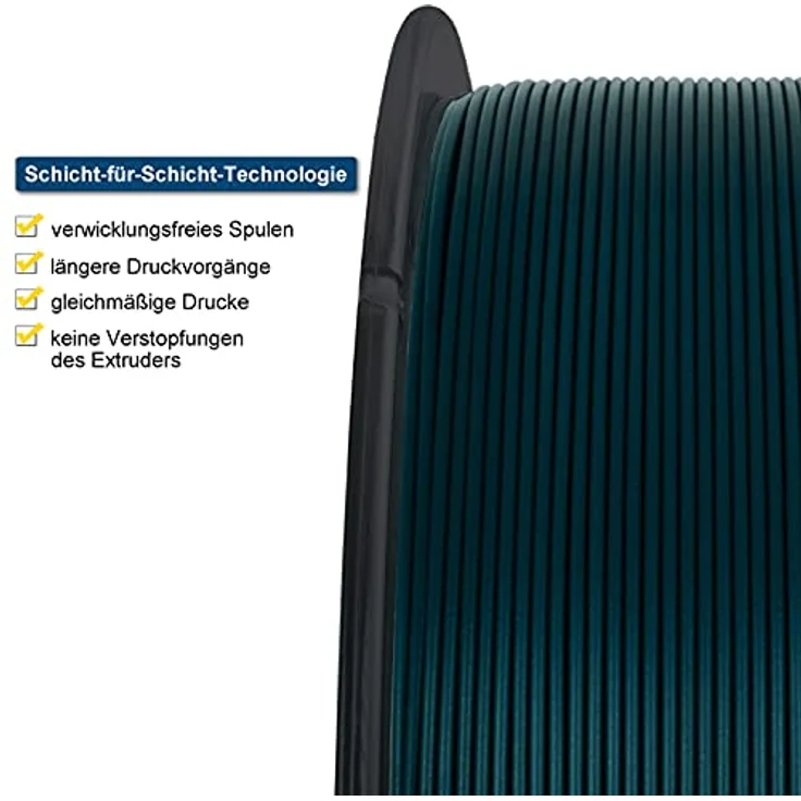 Midori® PETG Filament 1,75mm 1kg Spule in Grün Metallic | Verwicklungsfreies, hochpräzises 3D-Drucker-Filament für optimale Schichthaftung – Bild 5