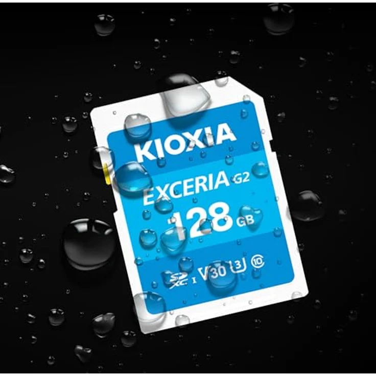 Kioxia LNEX2L128GG4, 128 GB SDXC Speicherkarte, Klasse 10, UHS-I, Lesegeschwindigkeit 100 MB/s, Schreibgeschwindigkeit 50 MB/s, blau – Bild 2