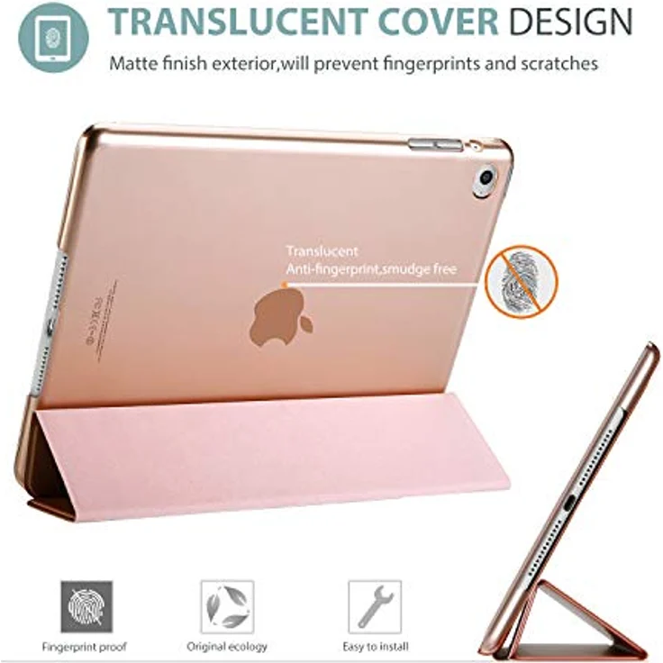 ProCase Hülle für iPad Air 2 (2014 Release), Ultradünne Stand Schutzhülle mit Translucent Frosted Rückseite und automatischer Schlaf/Aufwach-Funktion – Rosagold – Bild 3