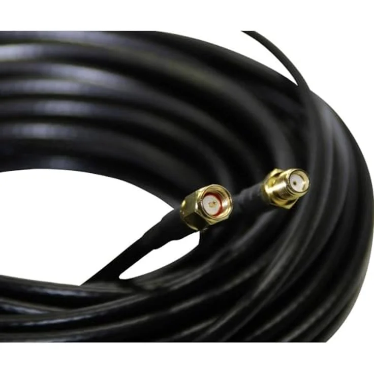 Wittenberg Antennen SMA-Buchse auf SMA-Stecker, 10 m Antennenkabel mit 47 dB Dämpfung, Schwarz – Bild 1