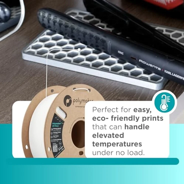 Polymaker HT-PLA-GF, 3D Filament mit Hitzebeständigkeit bis 114,7 °C, 1000 g, Weiss – Bild 2