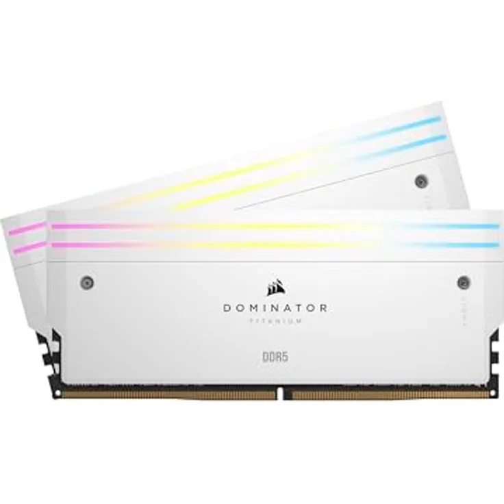 CORSAIR Dominator Titanium RGB DDR5 RAM 64GB (2x32GB) DDR5 6400MHz CL32 Intel XMP iCUE-Kompatibler Computerspeicher - Weiß (CMP64GX5M2B6400C32W)