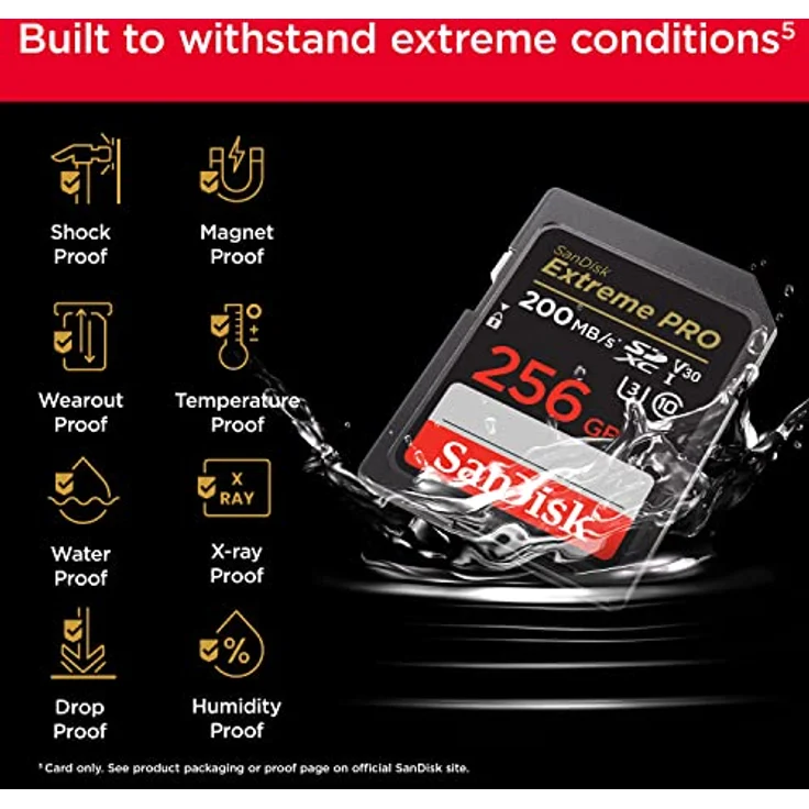 SanDisk Extreme PRO SDXC UHS-I Speicherkarte 256 GB (V30, Übertragungsgeschwindigkeit 200 MB/s, U3, 4K UHD Videos, SanDisk QuickFlow-Technologie, temperaturbeständig) – Bild 5