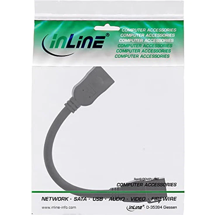 InLine® HDMI Keystone Adapterkabel 4K/30Hz, HDMI A Buchse/Buchse, schwarz, 0,2m – Bild 2