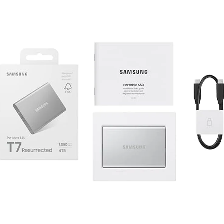 Samsung Portable SSD T7 MU-PD4T0G/WW, 4 TB, USB Typ-C 3.2 Gen 2, 1050 MB/s, Silber, mit Passwortschutz – Bild 9