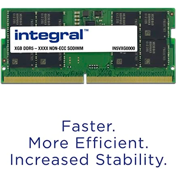 Integral 16GB DDR5 RAM 5600MHz SODIMM Arbeitsspeicher-Modul für Laptop und MacBook, hohe Geschwindigkeit und Energieeffizienz – Bild 2