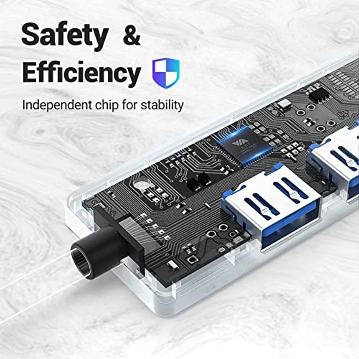 USB 3.0 Hub, 4 in 1 Ultra Slim Daten USB A Adapter mit 4 USB 3.0 Ports für MacBook Pro/Air, Surface Go, XPS, Pixelbook und mehr Tpye A Geräten – Bild 5