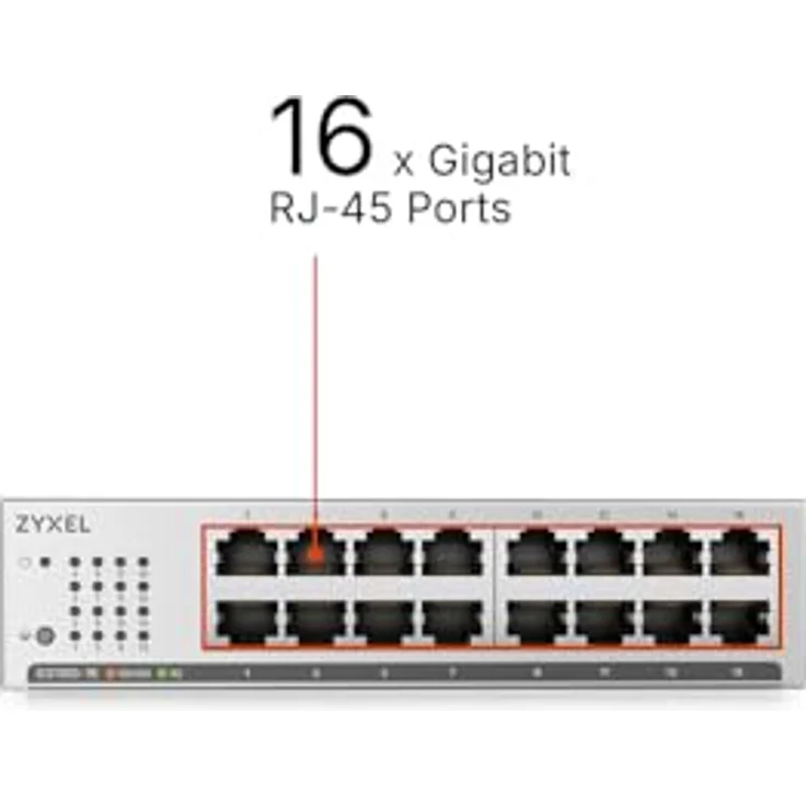 ZyXEL GS1100-16, Rack-mountable Switch mit 16 Ports (10/100/1000) – Bild 2