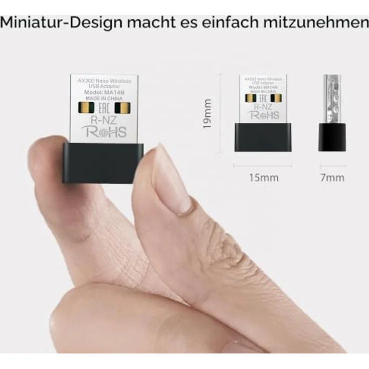 TP-Link Mercusys MA14N AX3000 Nano Wi-Fi USB Adapter, High-Speed Wi-Fi 6 mit bis zu 287 Mbit/s, Plug-and-Play für Windows und Linux – Bild 4