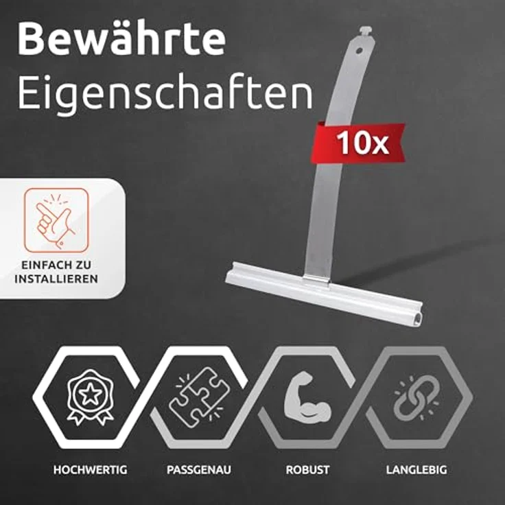 ECENCE Aufhängesystem 10x Maxi Rollladen Aufhängefeder, hochwertige Feder aus rostfreiem Federstahl für stabile Verbindung, für Mini- und Maxiprofile – Bild 2