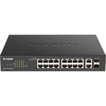 D-Link D-LINK 18-Port PoE+ Gigabit Smart Managed Switch, 16 PoE-fähige Ports, 36 Gbit/s Switching-Kapazität, Schwarz