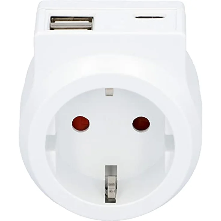 Zwischenstecker mit 1x Schuko, 1x USB Typ C und 2x USB Typ A, 3,4 A, weiß – Bild 2