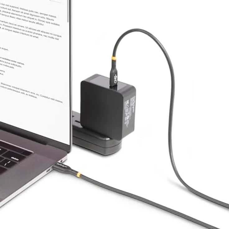 StarTech.com 4 Meter USB-C Ladekabel, USB-IF zertifiziert, 240W PD EPR, USB C 2.0 Laptop-Ladekabel, Schwarz – Bild 5