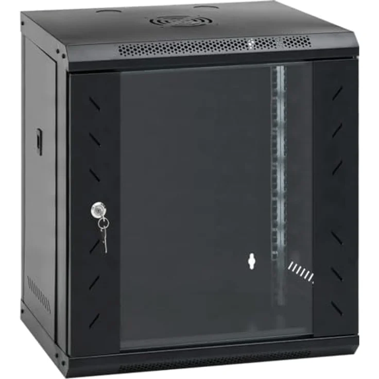 vidaXL 12U Wand Netzwerkschrank, Serverschrank Wandmontage, abschließbar, 19" Rack, IP20, aus kaltgewalztem Stahl – Bild 1