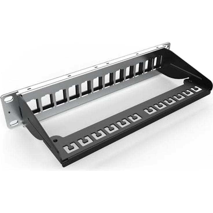 Digitus Modular Patch Panel, geschirmt, 12-Port Blank,1HE,254mm (10'') Rack Mount,schwarz RAL 9005 (DN-91420) – Bild 3