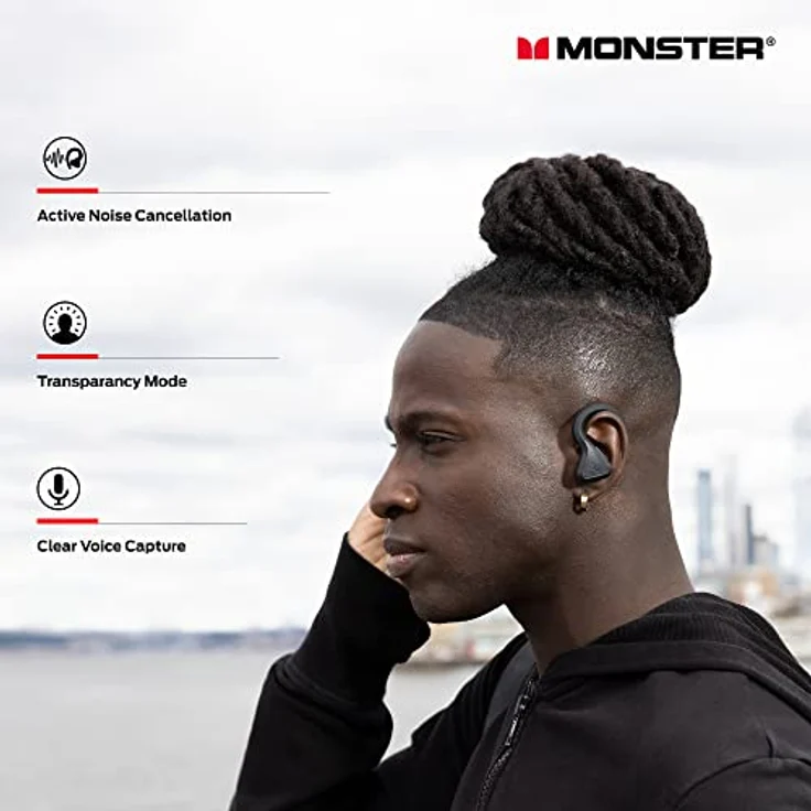 Monster In-Ear-Kopfhörer, True Wireless, DNA Fit, Schwarz/Rot – Bild 2