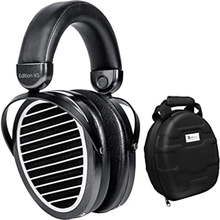 HIFIMAN Edition XS Über-Ohr Planar Magnetische Kopfhörer + Reiseetui für Kopfhörer-Combo, Schwarz