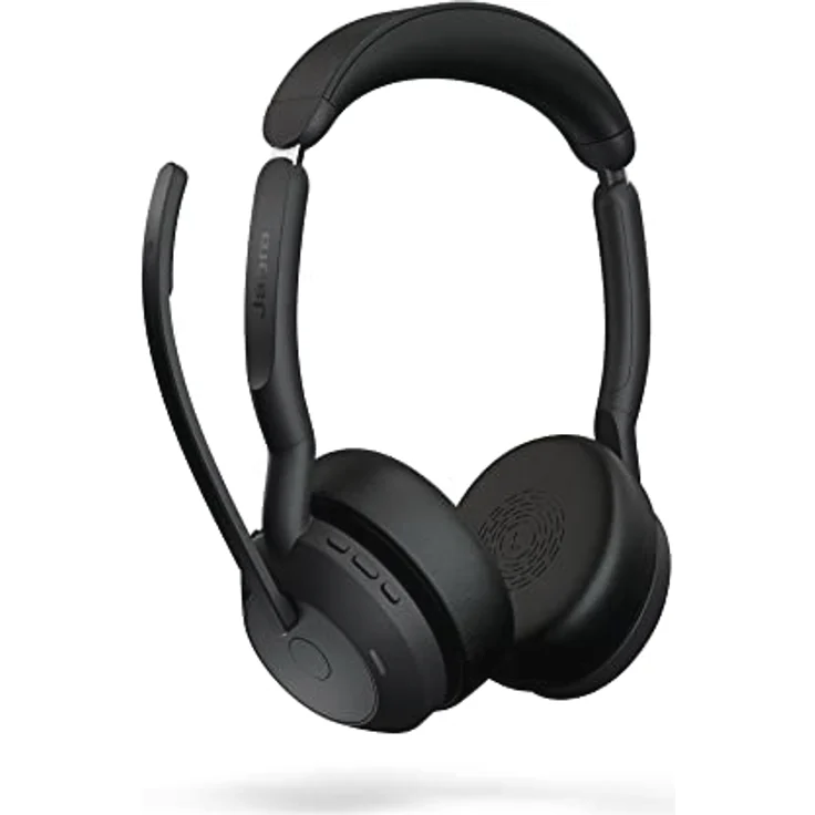 Jabra Evolve2 55 - schnurloses Stereo-Headset mit Ladestation und Jabra Air Comfort - Mikrofone mit Geräuschunterdrückung & ANC - kompatibel mit allen UC-Plattformen wie Zoom und Google Meet - Schwarz – Bild 2