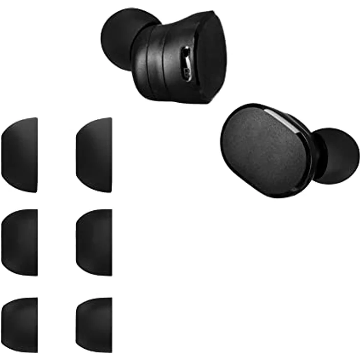 kwmobile 6X Polster kompatibel mit JBL Tune 130 NC TWS - 3 Größen - Silikon Ohrstöpsel In-Ear Kopfhörer, Schwarz, Flexibel & elastisch, 6 Ersatz Stöpsel in 3 verschiedenen Größen – Bild 4