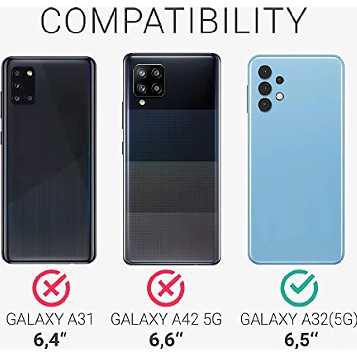 kwmobile Handyhülle für Samsung Galaxy A32 5G - TPU Case in Karibikblau, flexible Schutzhülle mit kabellosem Laden und rutschfester Gummierung – Bild 5