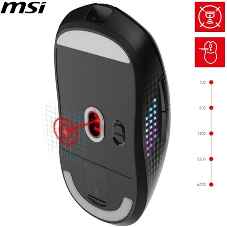 MSI Versa 300 Elite W Wireless Gaming Maus, Ideal zum Reinigen und Polieren von verschiedenen Materialien – Bild 5