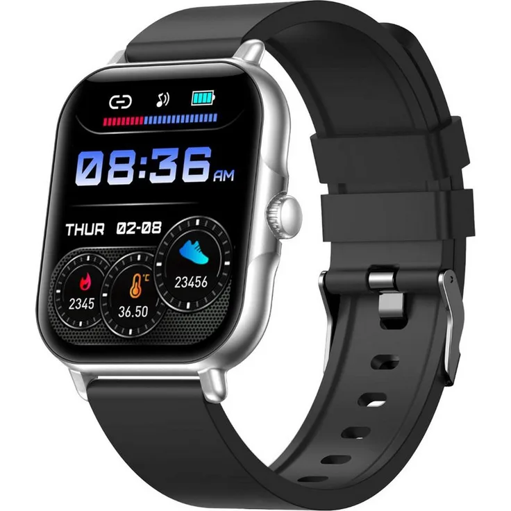 fontastic Smartwatch 1.83 Zoll, Bluetooth Anrufe, Fitness Tracker mit Puls- und SpO2-Messung, spritzwassergeschützt