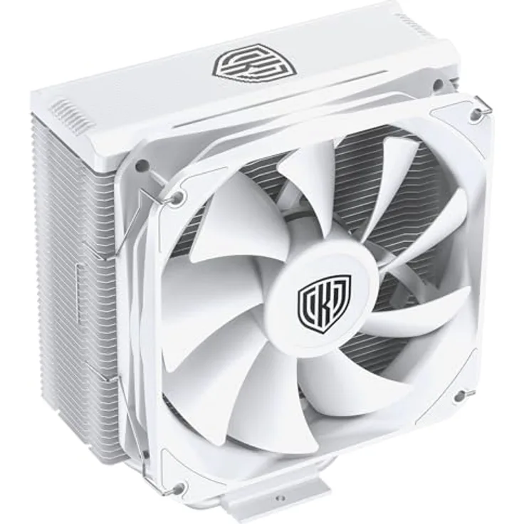 Kolink Umbra EX180 White Edition, CPU Kühler mit 120 mm PWM-Lüfter und vier 6 mm Kupfer-Heatpipes, weiss