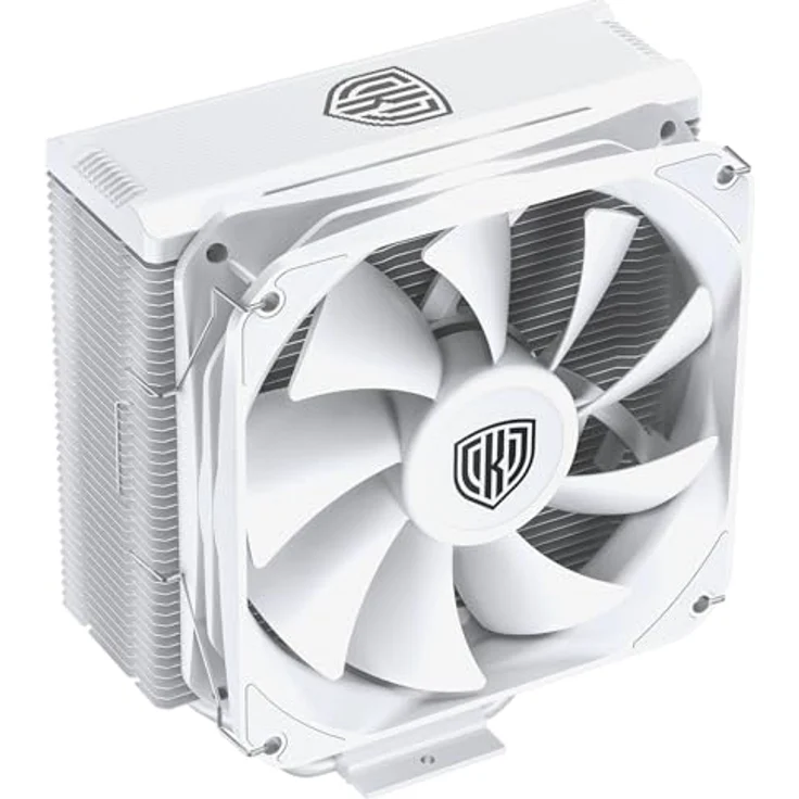 Kolink Umbra EX180 White Edition, CPU Kühler mit 120 mm PWM-Lüfter und vier 6 mm Kupfer-Heatpipes, weiss – Bild 1