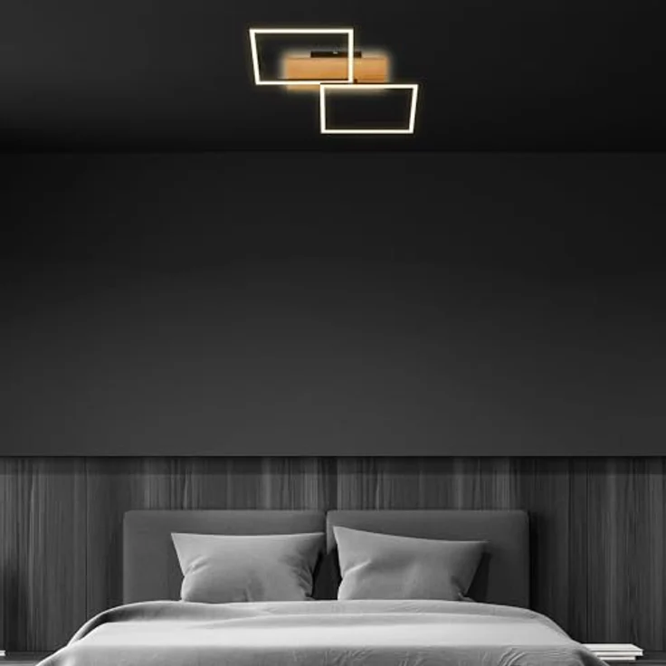 BRILONER LED Deckenlampe mit indirektem Licht, dimmbar, warmweiß, Schwarz – Bild 4