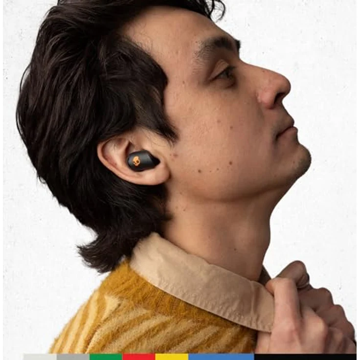 Skullcandy Sesh ANC Active, Kabelloser In-Ear Kopfhörer mit Active Noise Canceling, 48 Std. Wasserdicht (IP67), Mikro, Kompatibel mit iPhone, Android, Bluetooth-Geräten - True Black/Orange – Bild 5
