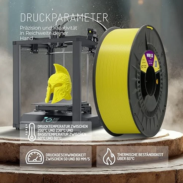 WINKLE PETG Filament 1.75mm Eisweiß, 1kg Spule, FDM-kompatibel, Schlagfest, Maßgenauigkeit +/- 0.05mm, Hergestellt in Europa – Bild 5