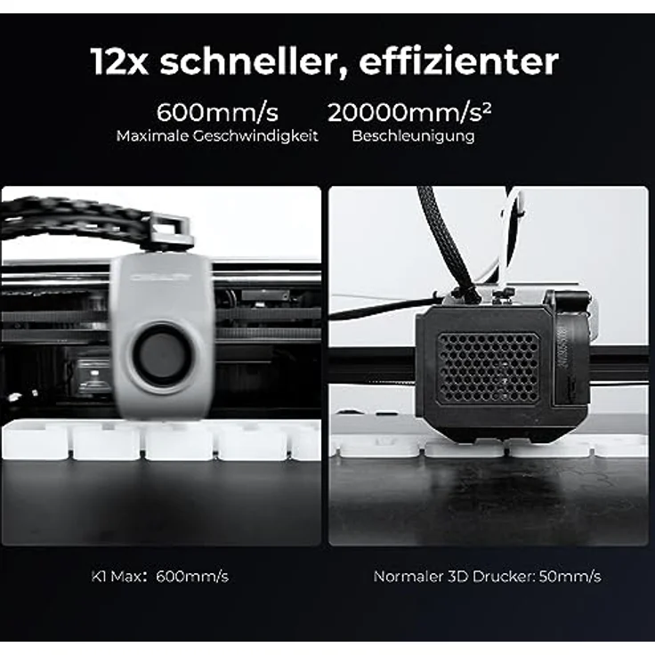 Creality K1 Max 3D Drucker, 600 mm/s Hochgeschwindigkeitsdruck, AI-Kamera, Automatische Nivellierung, KI-Lidar, EIN-Tasten-Selbsttest, 300 * 300 * 300mm Druckgröße – Bild 2