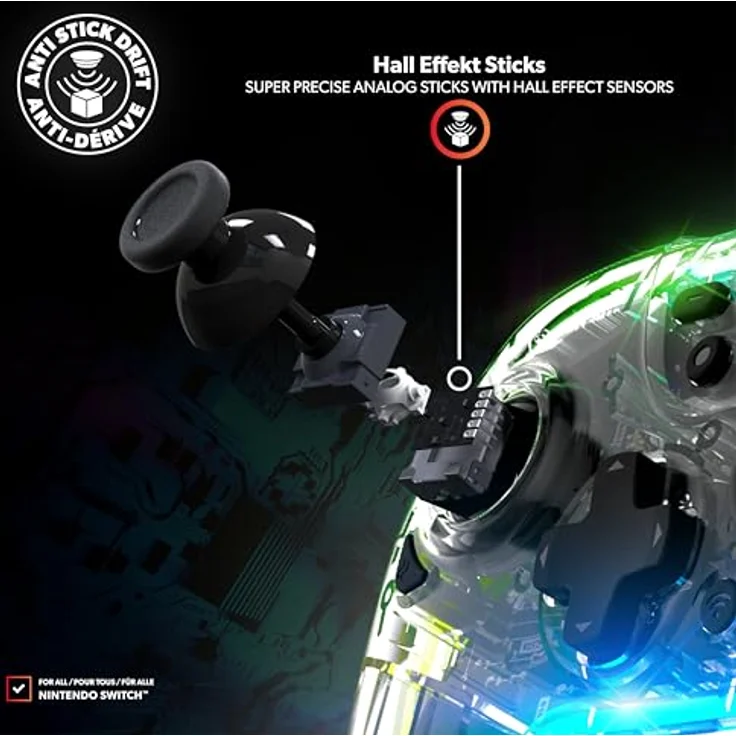 Snakebyte GAMEPAD RGB S - Wireless Controller für Nintendo Switch, präzise Hall-Effect-Sensoren, Audioanschluss, RGB-Beleuchtung, Schnellladung – Bild 2