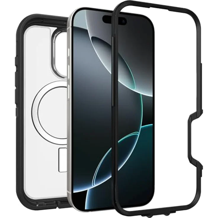 OtterBox Defender Series XT MagSafe Hülle für iPhone 16 Pro, stoßfest, Ultra-robust, transparent/schwarz – Bild 4