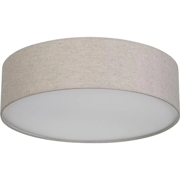 REV Deckenleuchte - Deckenlampe rund 40cm mit Stoff-Lampenschirm im Vintage-Look, taupe - ideal für Schlafzimmer & Wohnzimmer – Bild 1