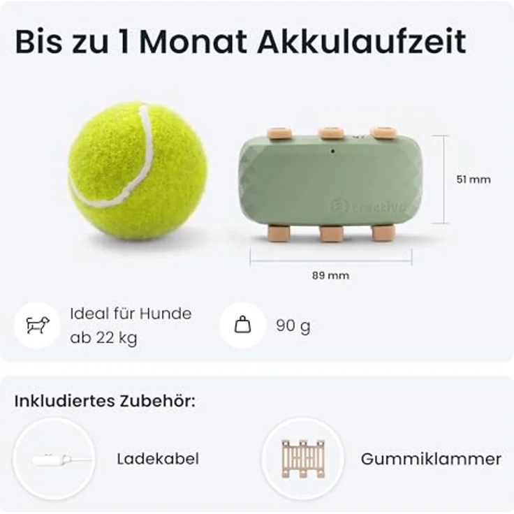 Tractive Dog XL GPS-Lokalisierer, Echtzeit-Ortung für große Hunde, grün – Bild 4