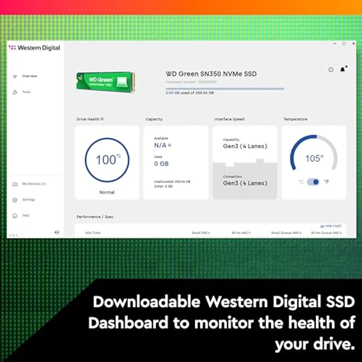 WD Green SN350 NVMe SSD WDS100T3G0C - Solid-State-Disk - 1 TB - intern - M.2 2280 - PCI Express 3.0 x4 (NVMe) – Bild 6