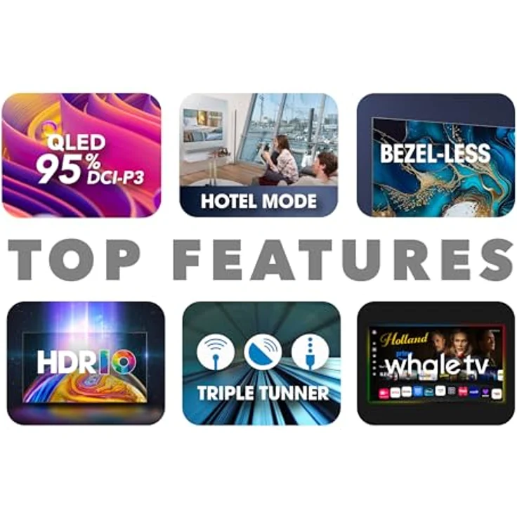 Smart Tech 43QH02V, 43 Zoll (108 cm) UHD-QLED Smart-Fernseher mit YouTube, Netflix, Prime Video, Disney+ und Whale TV – Bild 3