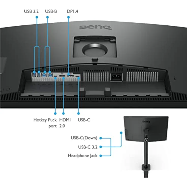 BenQ PD2705UA 27 Zoll 4K-Monitor mit Ergo-Arm, UHD, sRGB, Rec. 709, HDR10, IPS, AQCOLOR-Technologie, USB-C – Bild 5