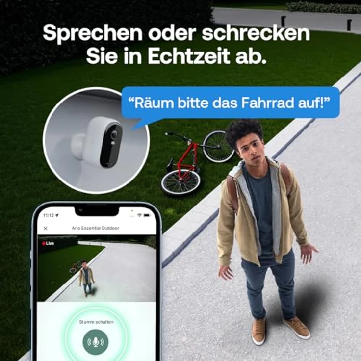 Arlo Essential 3 HD PTZ, Überwachungskamera Aussen, WLAN, 2-Kamera-Set mit Schwenk- und Neigefunktion, HD-Videoqualität und KI-gestützter Bewegungserkennung – Bild 5